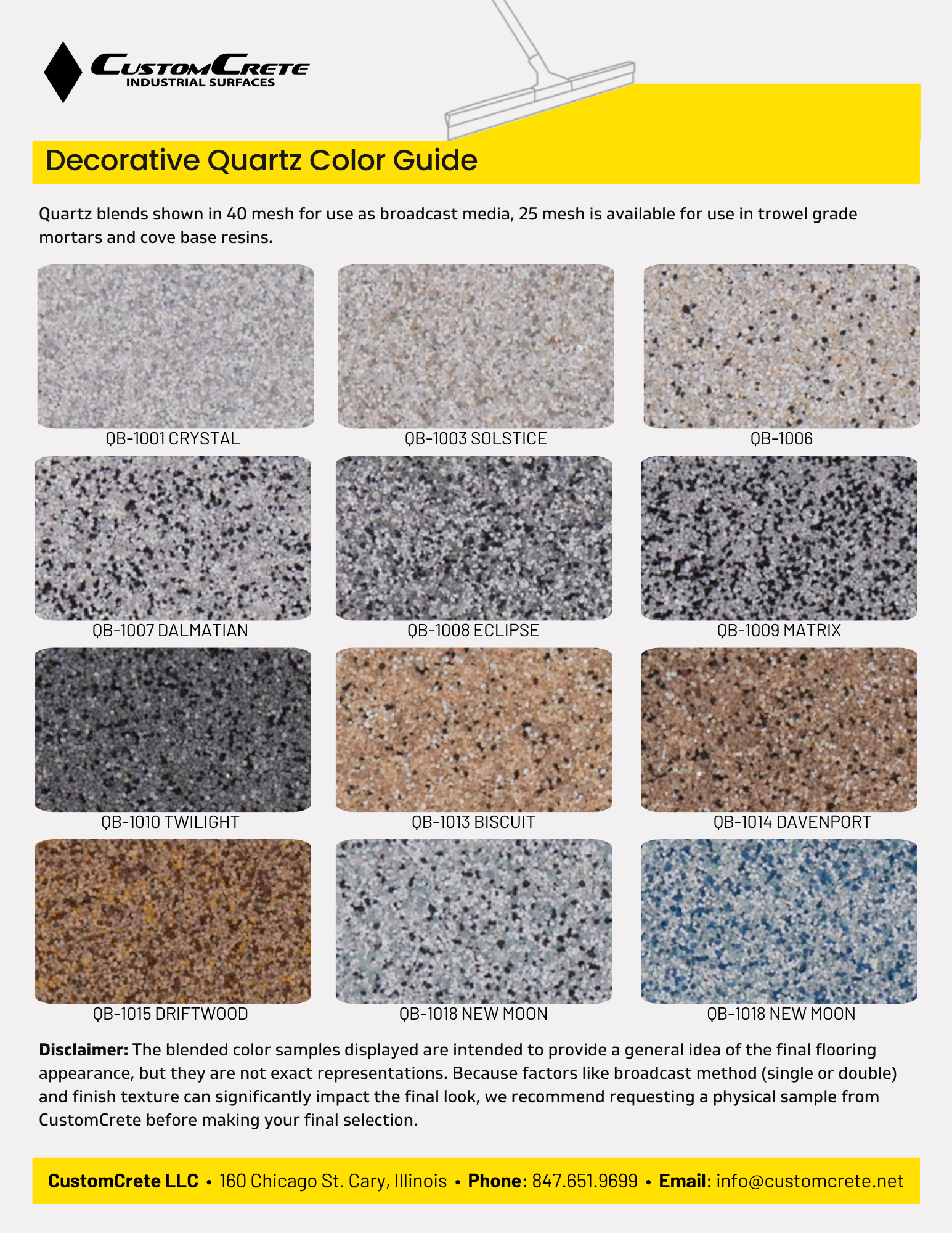 Color Charts CustomCrete